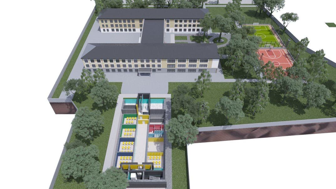 Модель укриття, яке будують у селищі Коротич Харківської області