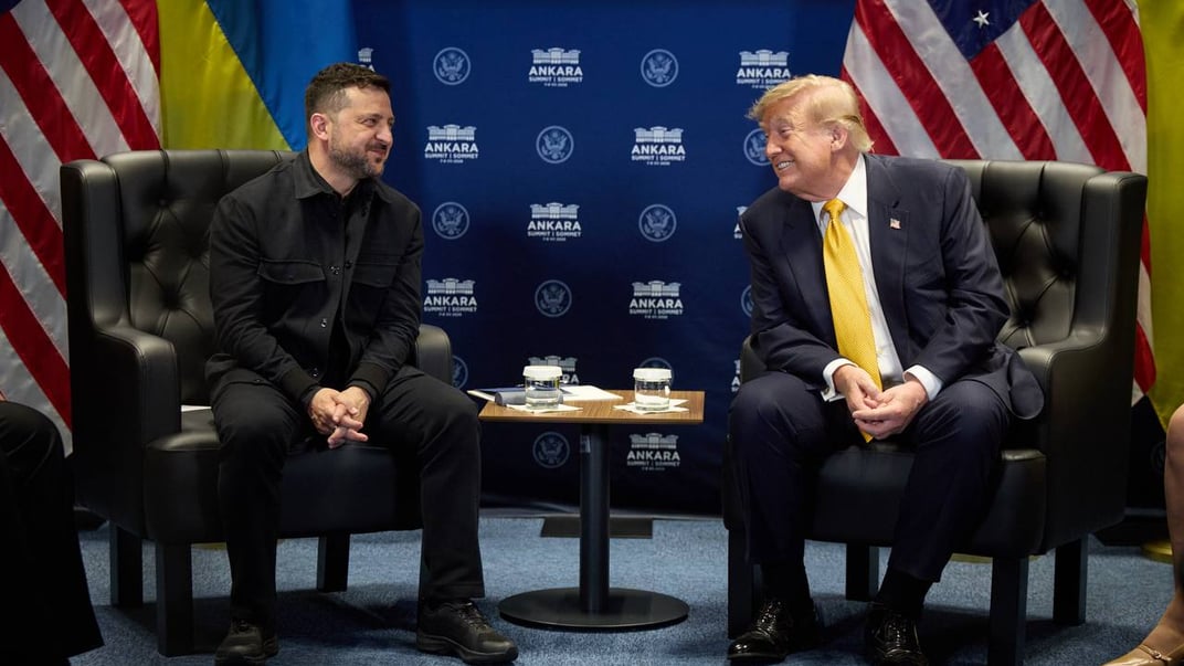 Президент України Володимир Зеленський та президент США Дональд Трамп під час саміту НАТО в Анкарі, Туреччина, 8 липня 2026 року