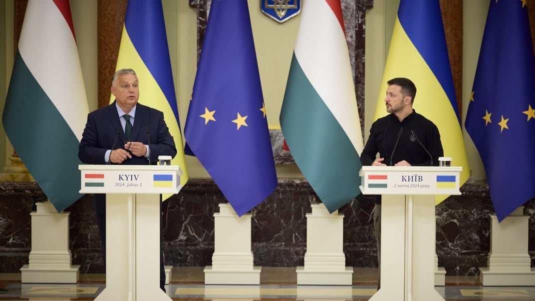 Встреча президента Украины Владимира Зеленского с премьер-министром Венгрии Виктором Орбаном в Киеве, июль 2024 года