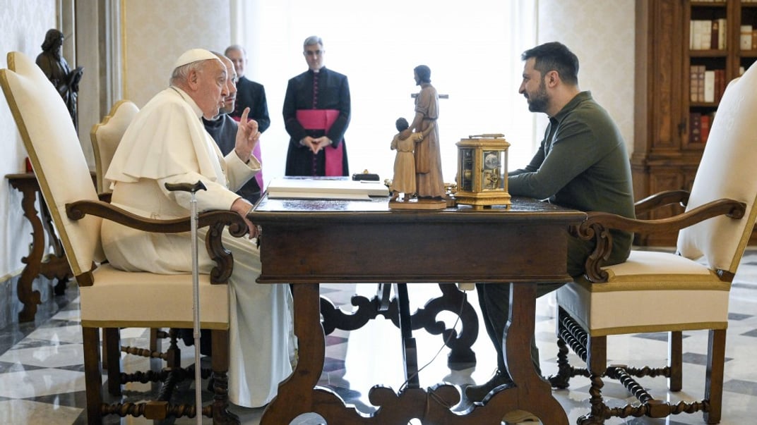 Президент України Володимир Зеленський провів зустріч із Папою Римським Франциском в Апостольському палаці Ватикану, 11 жовтня 2024 року