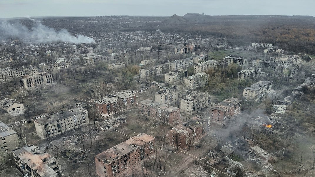 Вид з безпілотника на Торецьк 12 листопада 2024 року