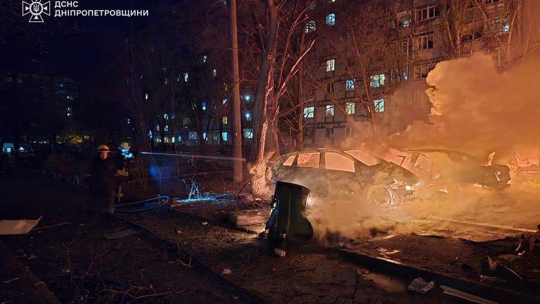 Наслідки дронової атаки росіян по Дніпру Наслідки дронової атаки росіян по Дніпру