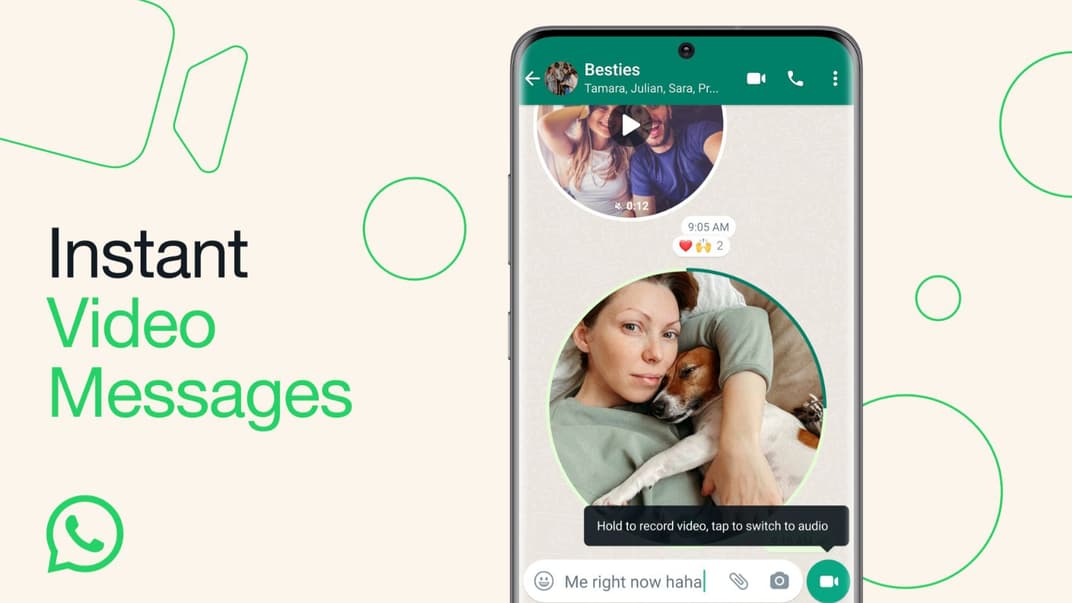 Новая функция записи видеосообщений в мессенджере WhatsApp