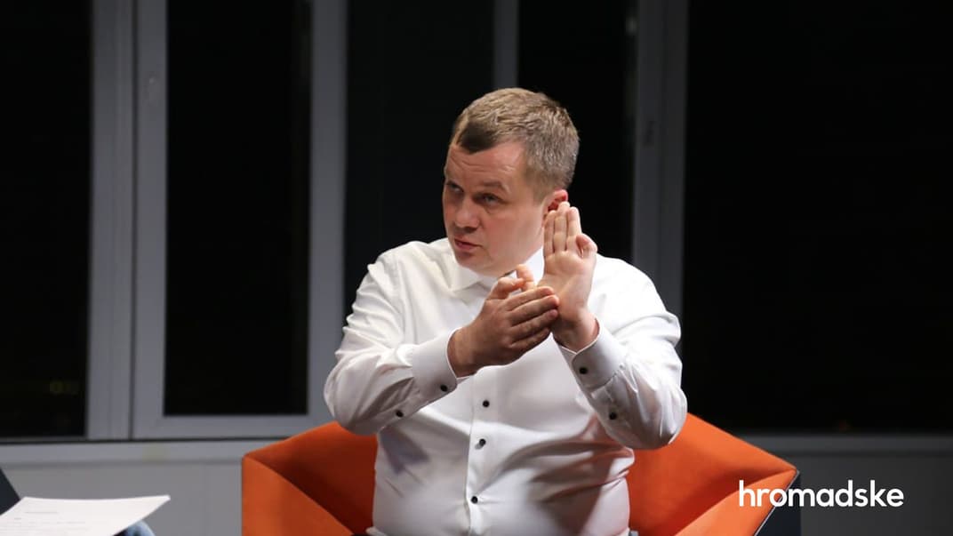 Радник глави Офісу президента, президент Київської школи економіки Тимофій Милованов у студії hromadske, Київ, 19 лютого 2021 року