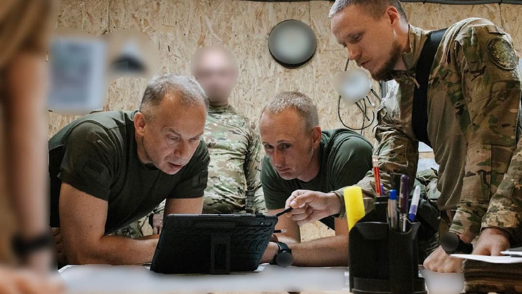 Главнокомандующий ВСУ Александр Сырский во время посещений группировок, которые воюют на восточном фронте