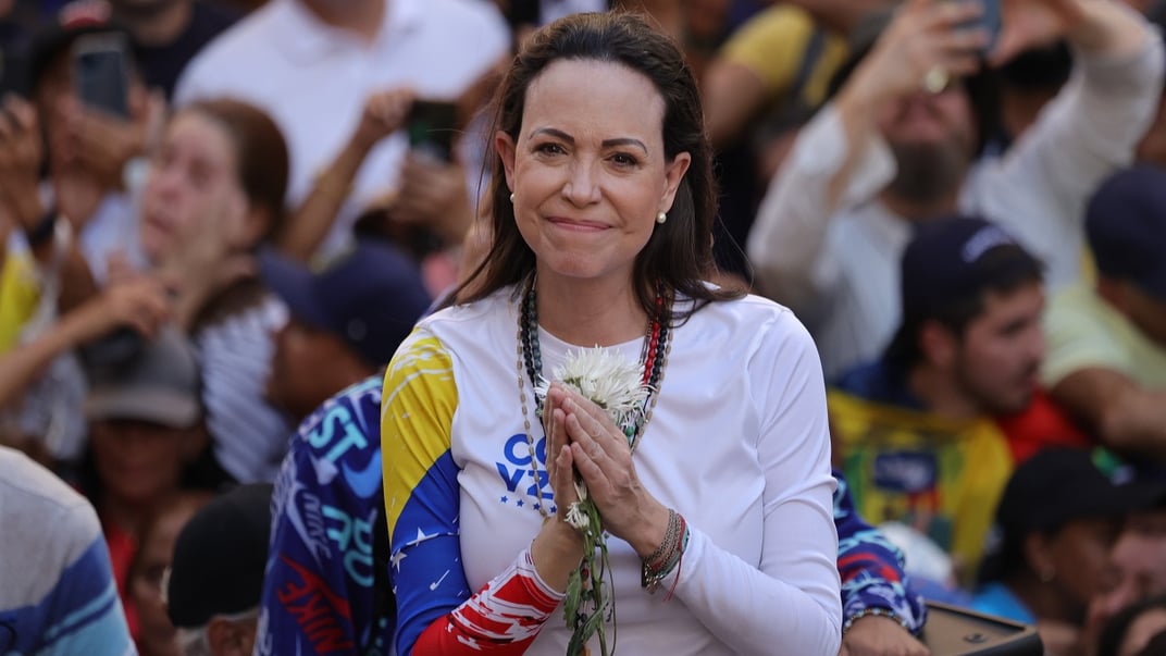 Лідерка венесуельської опозиції Марія Коріна Мачадо на мітингу 9 січня 2025 року