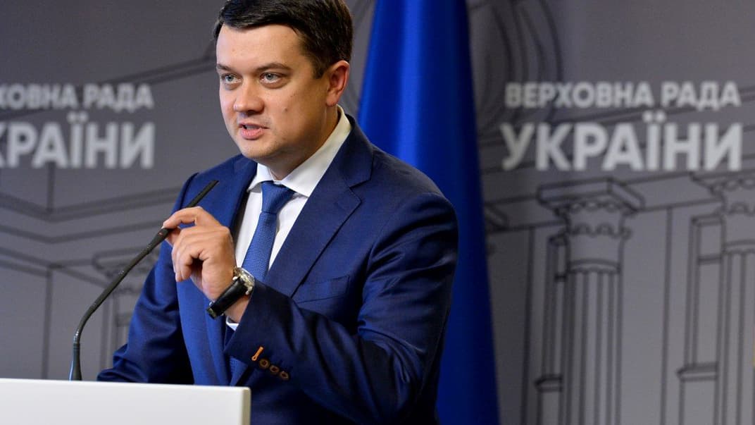 Ексголова Верховної Ради Дмитро Разумков під час брифінгу в кулуарах Верховної Ради України, Київ, 5 жовтня 2021 року