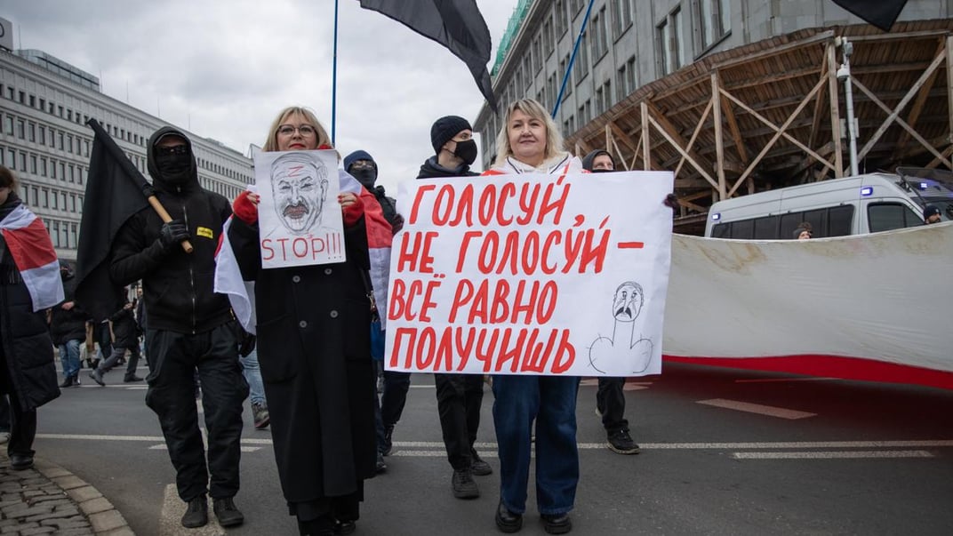 Білоруси вийшли на мітинг у Варшаві, 26 січня 2025 року
