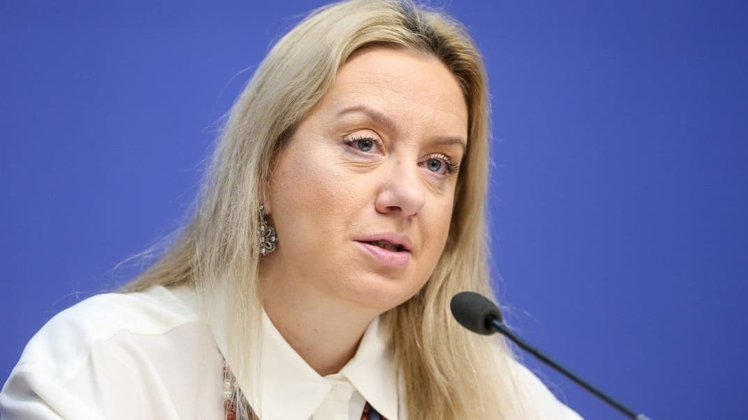 Заступниця міністра культури, молоді та спорту Світлана Фоменко під час прес-конференції у Києві, 7 лютого 2020 року