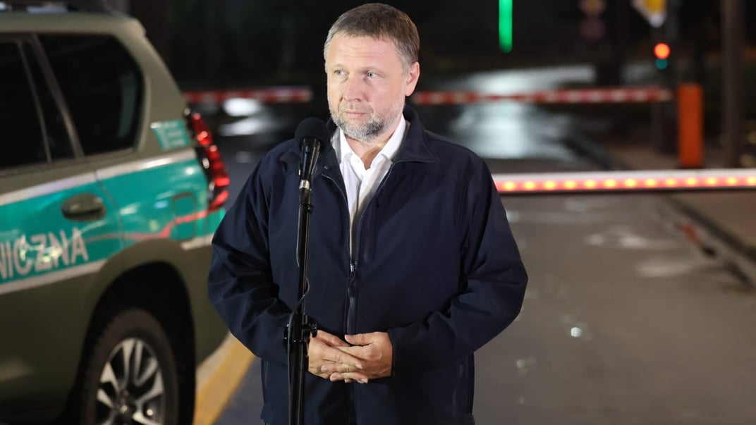 Міністр внутрішніх справ Польщі Марчін Кервінський на кордоні в Тересполі