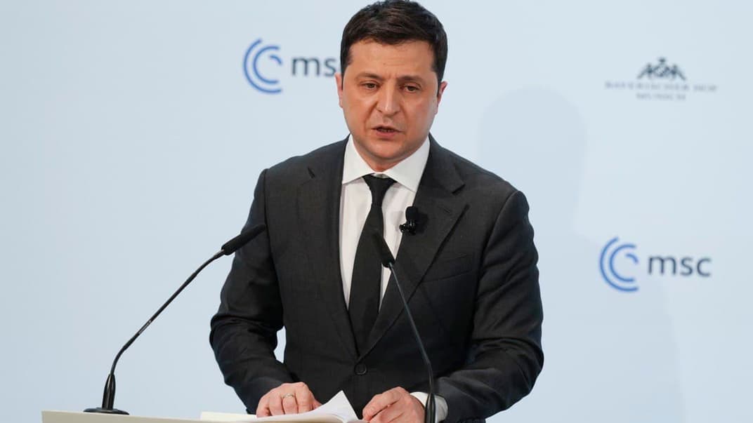 Президент України Володимир Зеленський виступає на Мюнхенській конференції з безпеки, 19 лютого 2022 року