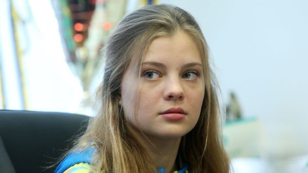 Софія Лискун під час пресконференції у Києві в липні 2018 року