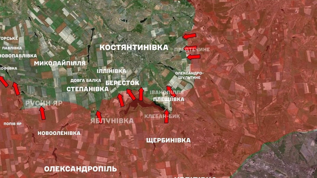 Лінія боєзіткнення на Костянтинівському напрямку станом на 15 квітня 2026 року