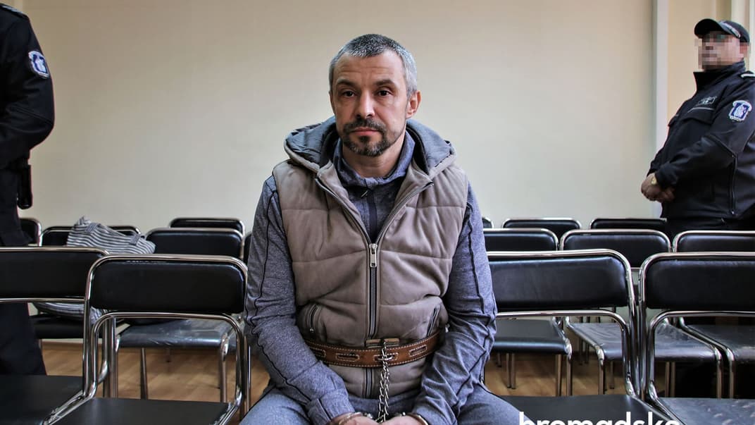 Подозреваемый в организации нападения на херсонскую активистку Екатерину Гандзюк Алексей Левин (Москаленко) в зале Апелляционного суда города Бургас, 11 марта 2020