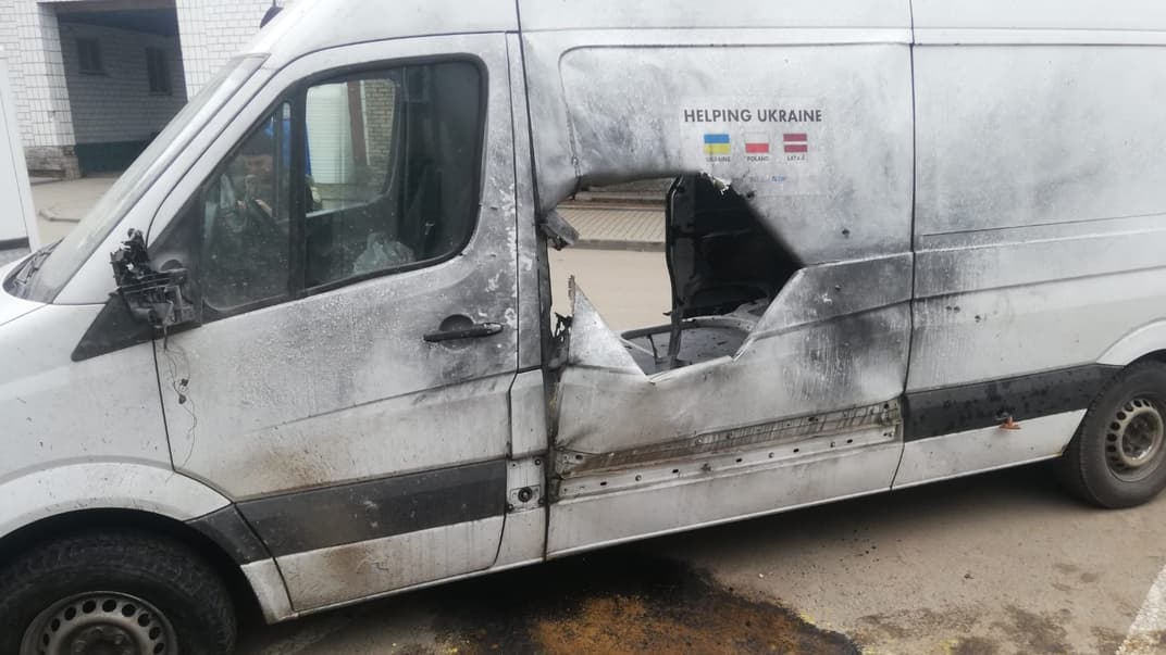 Машина польских волонтеров была обстреляна в Донецкой области 14 марта 2023 года