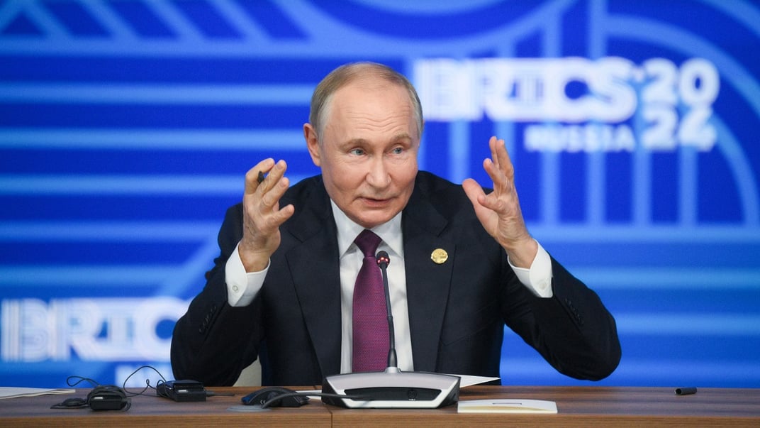 Глава рф владимир путин на пресс-конференции в рамках XVI саммита БРИКС в Казани