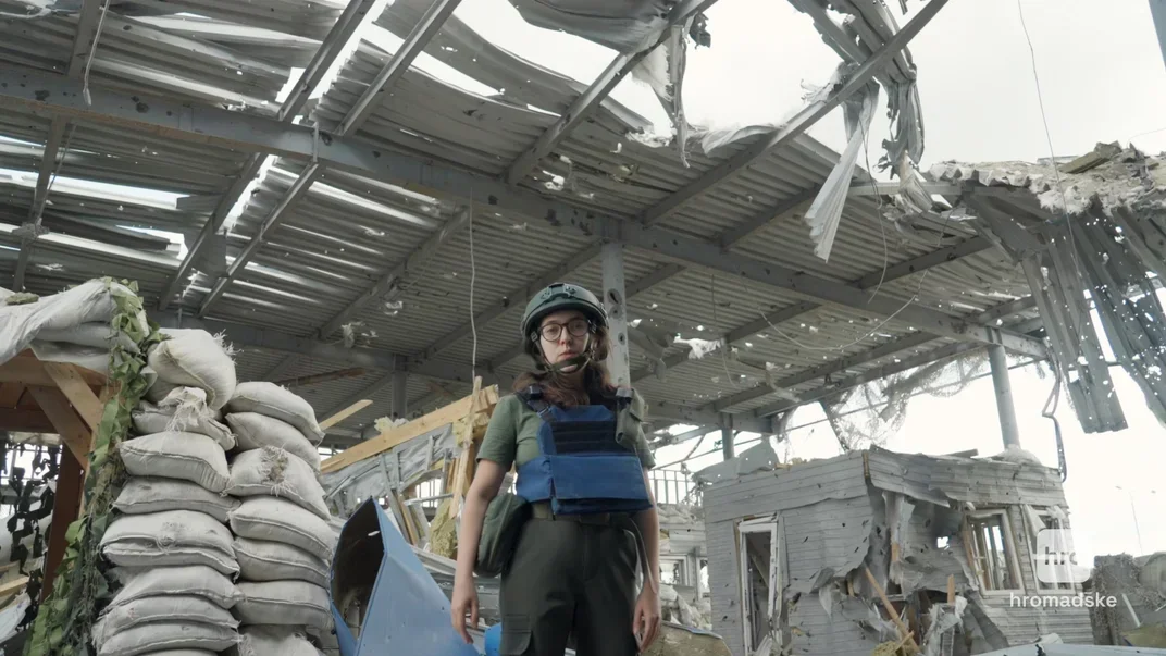 Журналистка hromadske Диана Буцко в городе Суджа Курской области