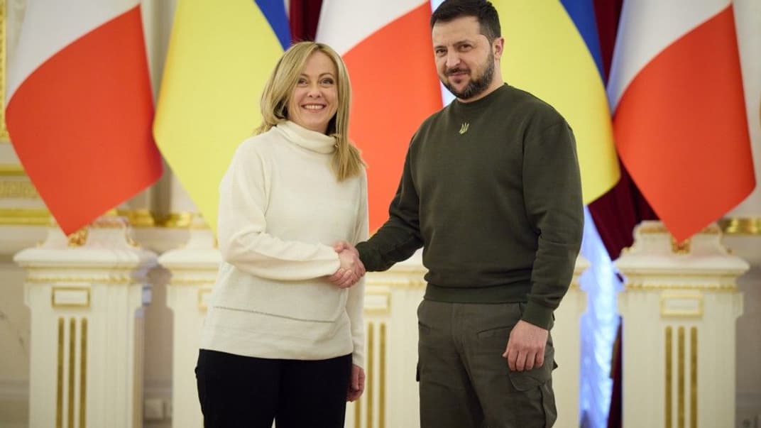 Зустріч президента України Володимира Зеленського з головою Ради міністрів Італії Джорджею Мелоні в Києві