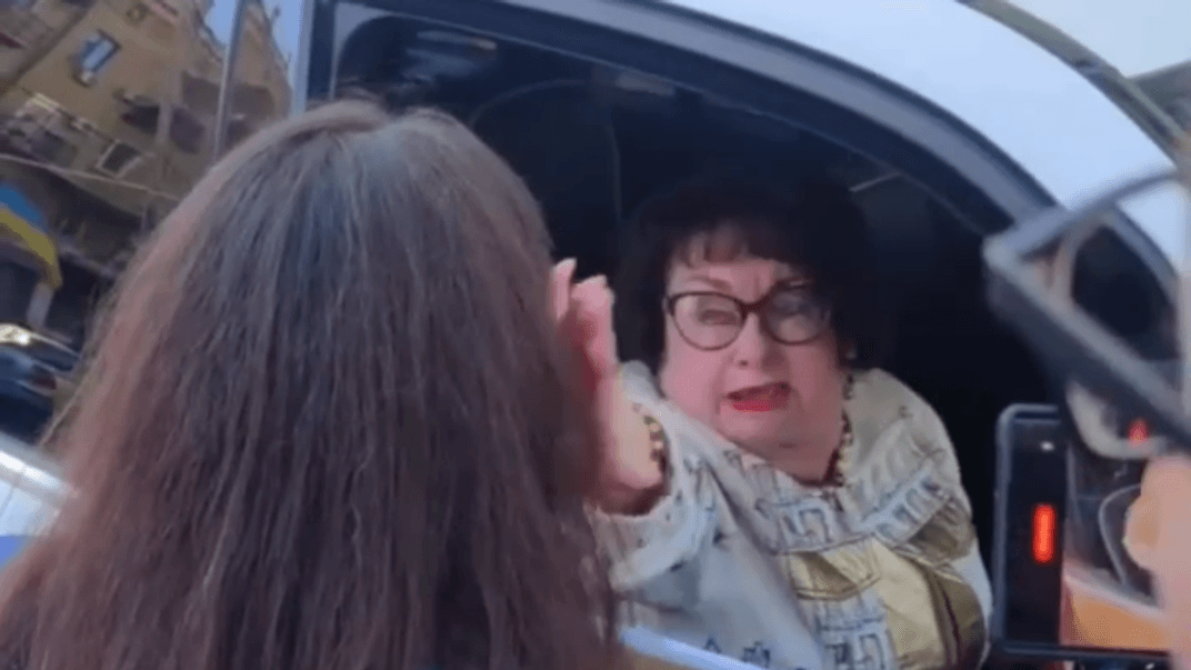 Депутат Евгения Дитятковская толкает активистку