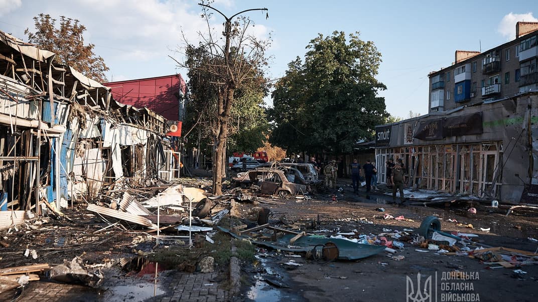 Место российской атаки по городу Константиновка Донецкой области, 7 сентября 2023 года