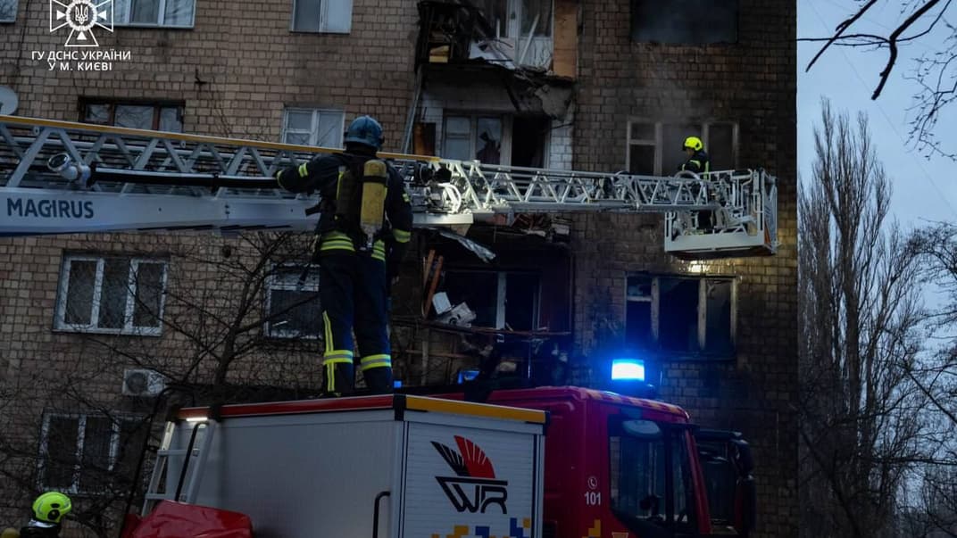 Последствия российских обстрелов по Киеву, 23 января 2024 года