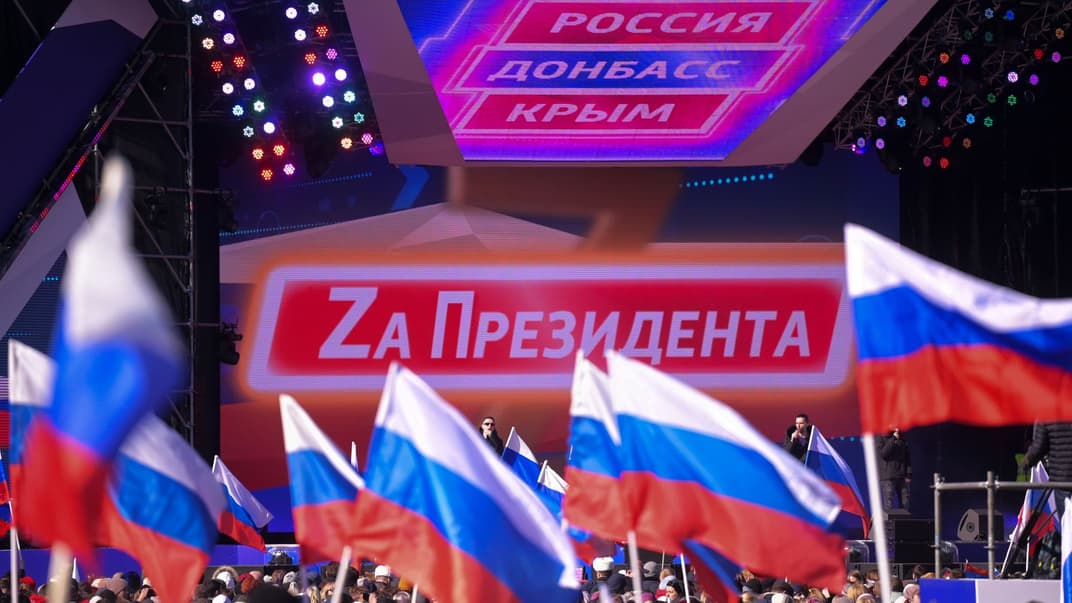 «Празднование» восьмой годовщины российской аннексии Крыма в Москве, 18 марта 2022 года