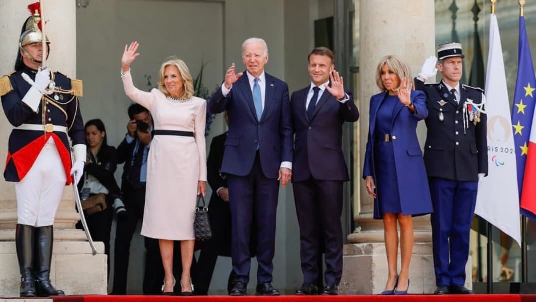 Президент Франции Эмманюэль Макрон и президент США Джо Байден