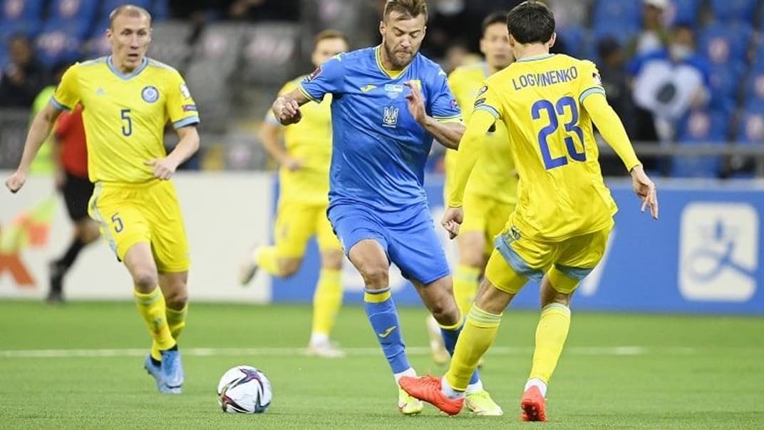 Футболіст збірної України Андрій Ярмоленко під час матчу відбору на чемпіонат світу з футболу зі збірною Казахстану, 1 вересня 2021 року