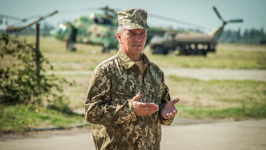 Сергей Голубцов в сентябре 2020 года, в то время — полковник и начальник управления подготовки авиации Командования Воздушных сил ВСУ