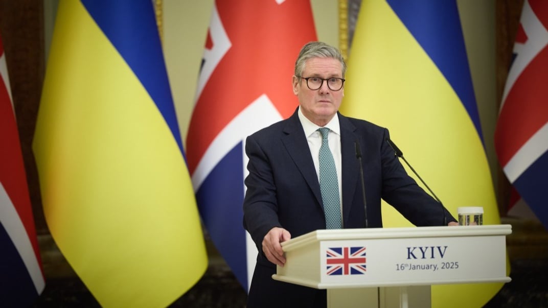 Премьер-министр Великобритании Кир Стармер во время визита в Киев, 16 января 2025 года