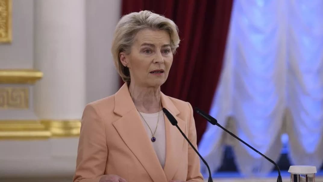 Президентка Єврокомісії Урсула фон дер Ляєн на пресконференції у Києві, 24 лютого 2024 року