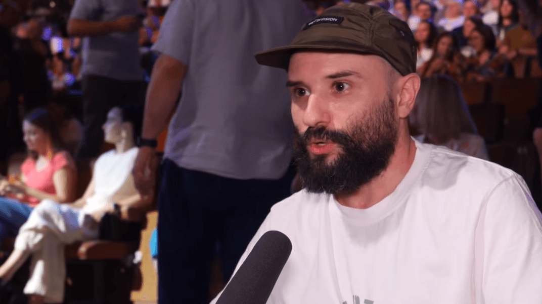 Віктор Розовий на записі програми «Ліга сміху»