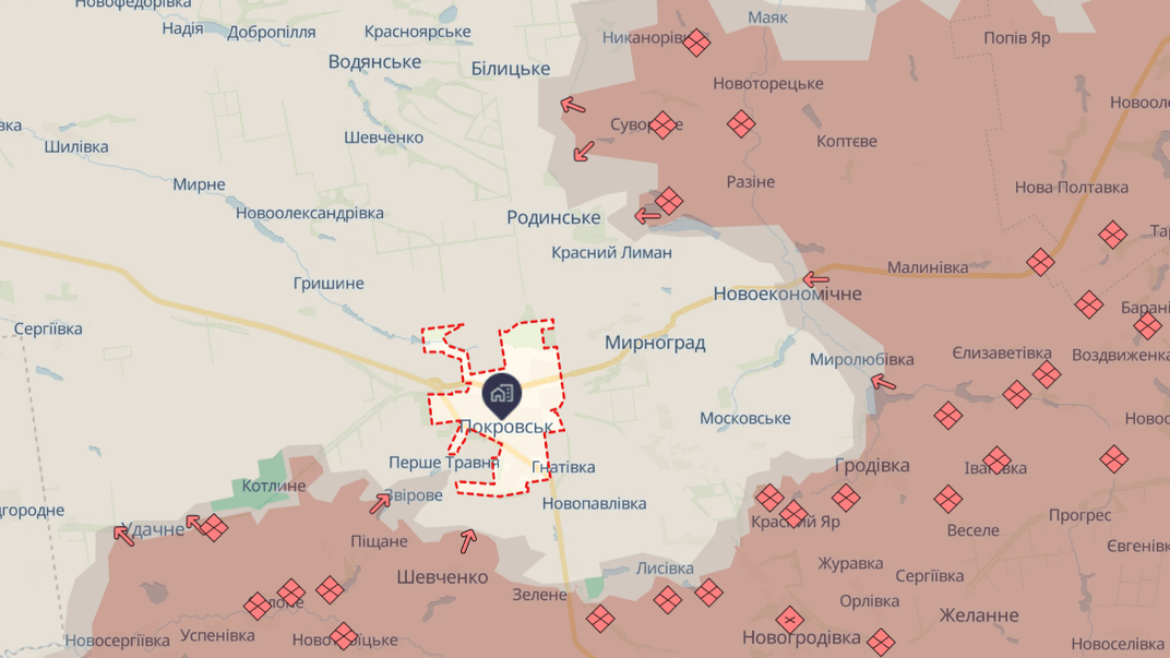Ситуація довкола Покровська станом на 15 серпня