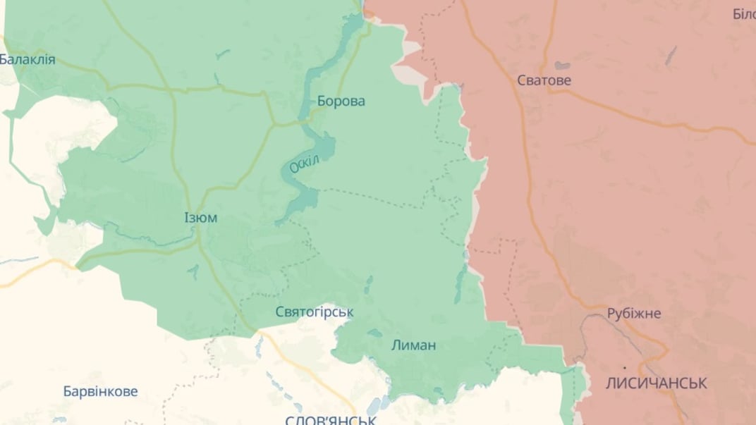 Балаклія та Ізюм на карті DeepState станом на 2 січня 2025 року
