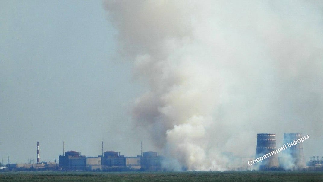 Пожар в районе Запорожской АЭС