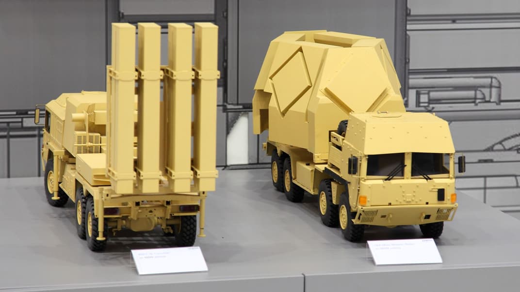 Макет пускової установки та РЛС на виставці озброєнь ILA, Берлін 2014 рік