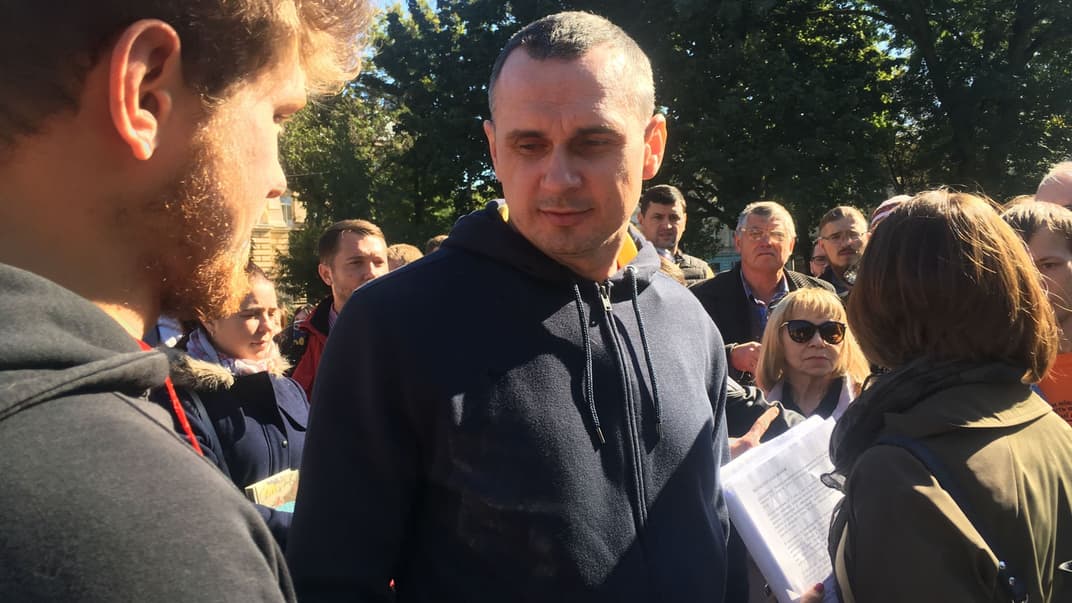 Сенцов принял участие в акции в поддержку политзаключенных, которую провели на Книжном форуме во Львове