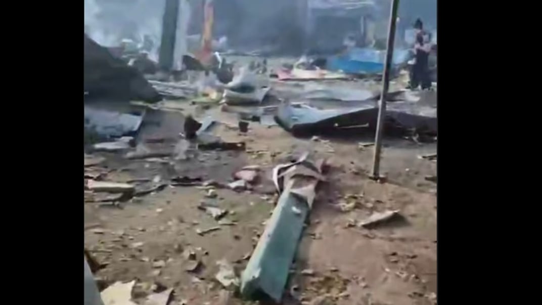 Рынок в Васильковке Днепропетровской области после удара УАБами, 13 июня 2026 года