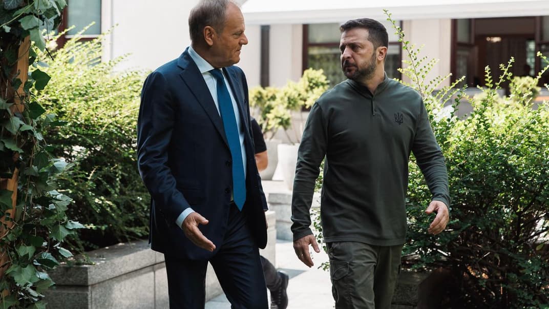 Президент України Володимир Зеленський із прем’єр-міністром Дональдом Туском, Варшава, 8 липня 2024 року