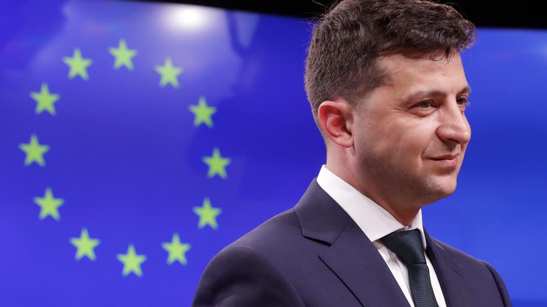 Президент України Володимир Зеленський під час брифінгу у Брюсселі, Бельгія, 4 червня 2019 року