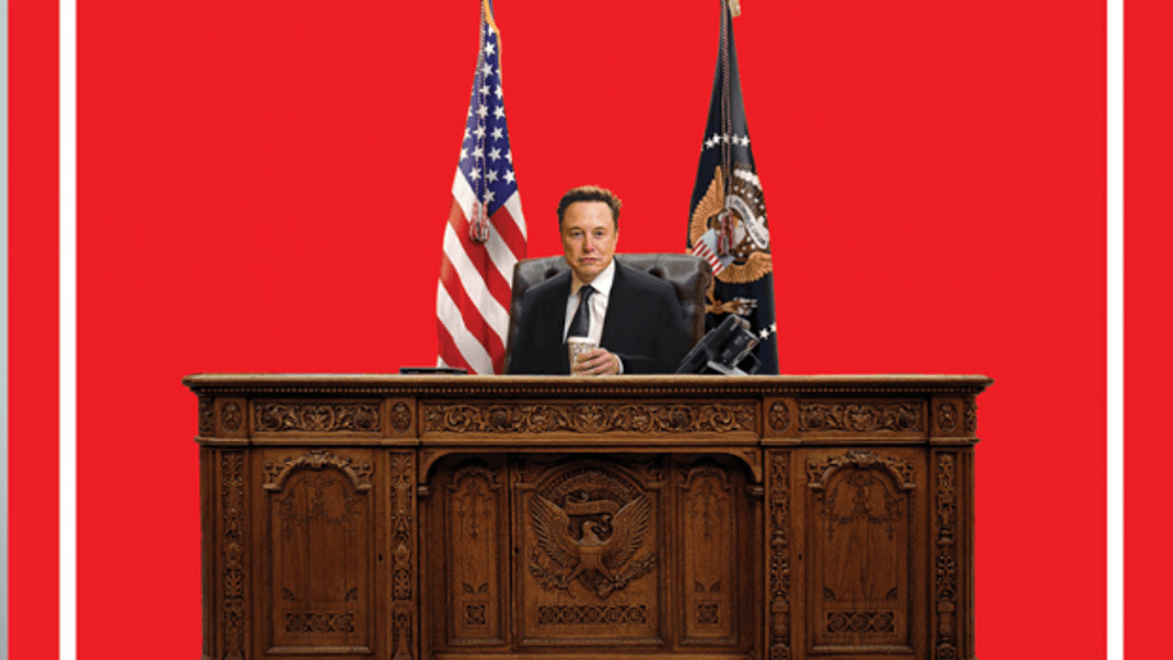 Обкладинка журналу Time з Ілоном Маском за столом президента США