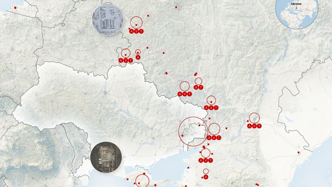 Примерное расположение российских войск у границ с Украиной