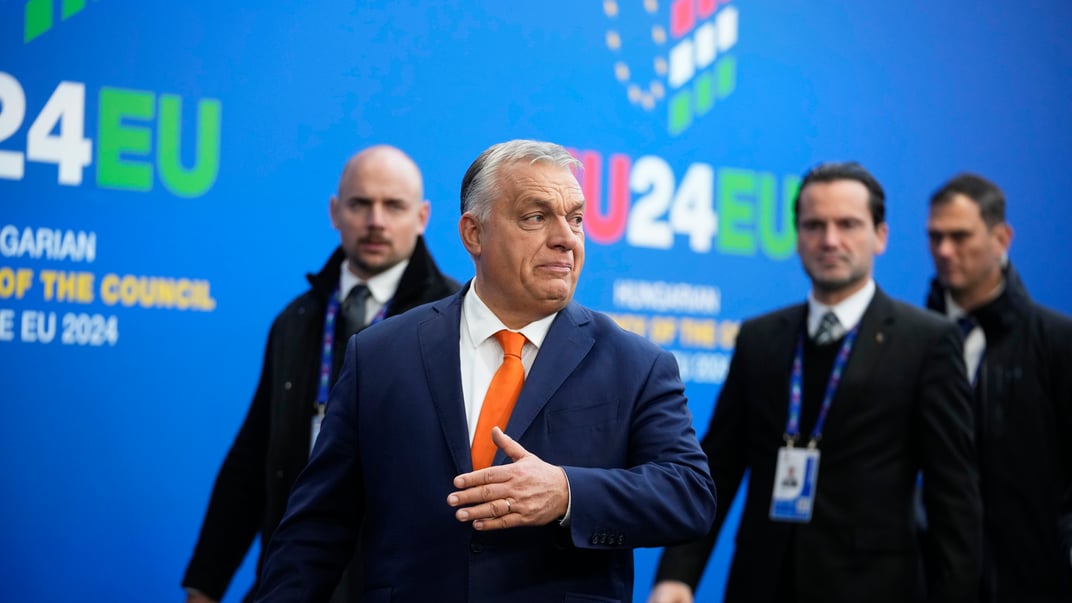 Прем'єр-міністр Угорщини Віктор Орбан під час саміту ЄС у Будапешті