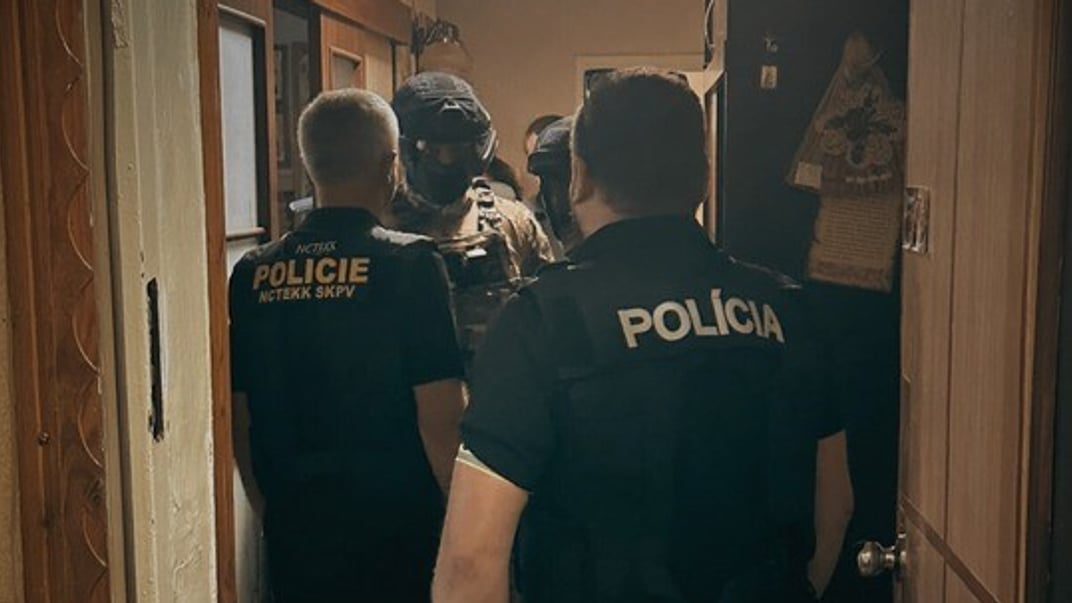 Поліціянти Чехії та Словаччини під час затримання підозрюваного українця