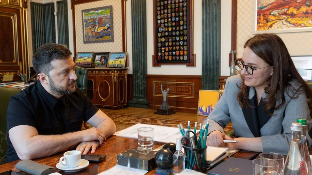 Перша віцепрем'єр-міністерка — міністерка економіки Юлія Свириденко на зустрічі з президентом Володимиром Зеленським