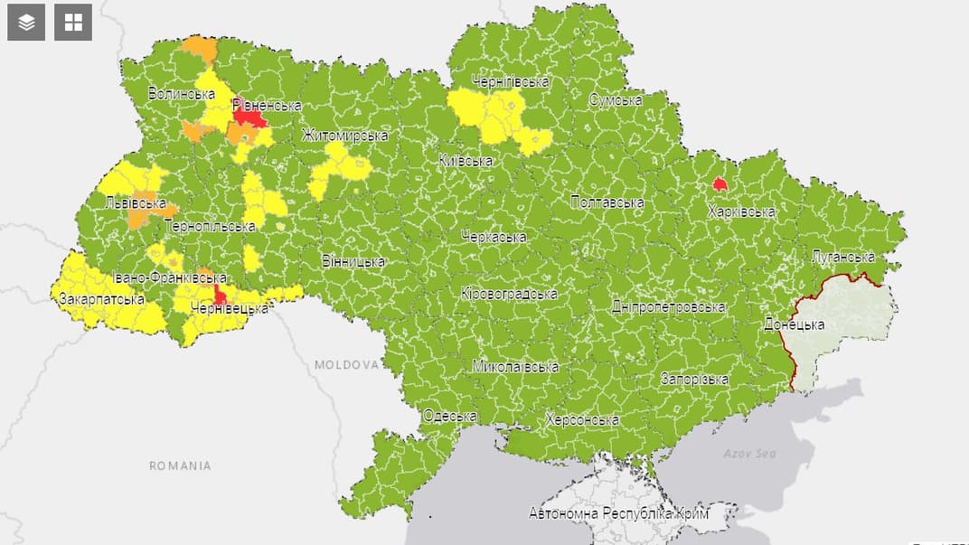 В Украине изменили разделение на карантинные зоны: Харьков оказался в красной, а Тернополь — в зеленой (ОБНОВЛЕНО)