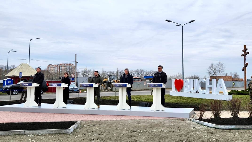 Лідери України, Словаччини, Словенії, Хорватії та Молдови у Бучі