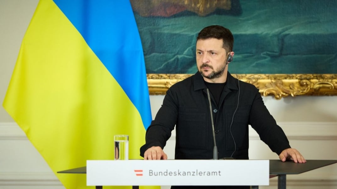 Президент України Володимир Зеленський на пресконференції в Австрії, 16 червня 2025 року