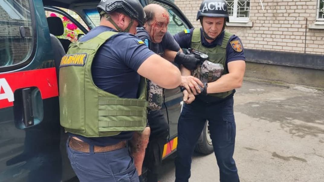 Раненый в результате атаки россиянами Никополя