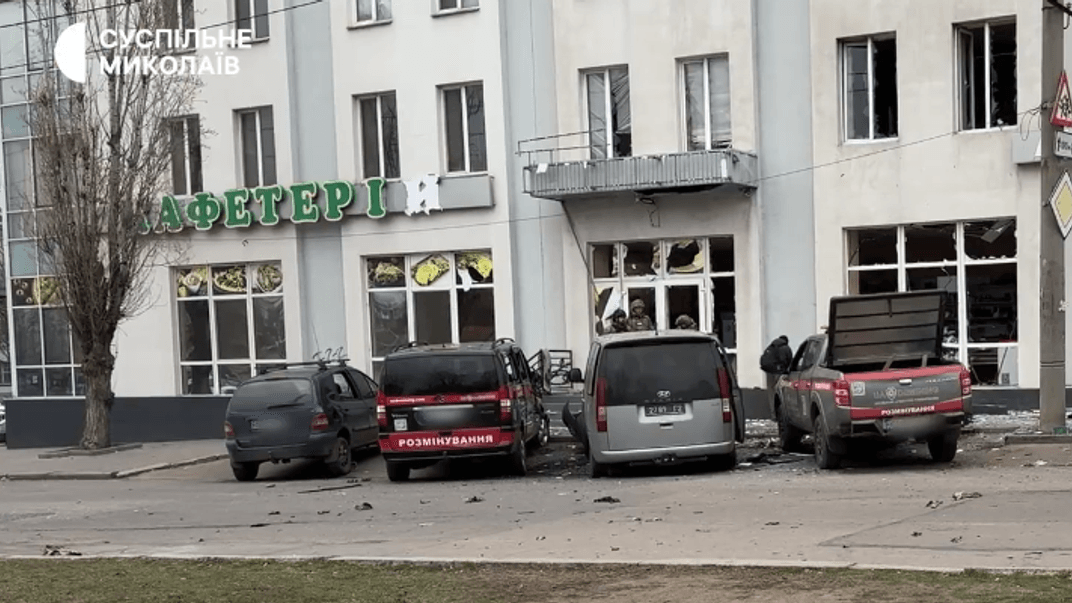 Місце вибуху у Миколаєві, 14 лютого 2025 року